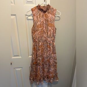 1 State Paisley Chiffon Midi Dress